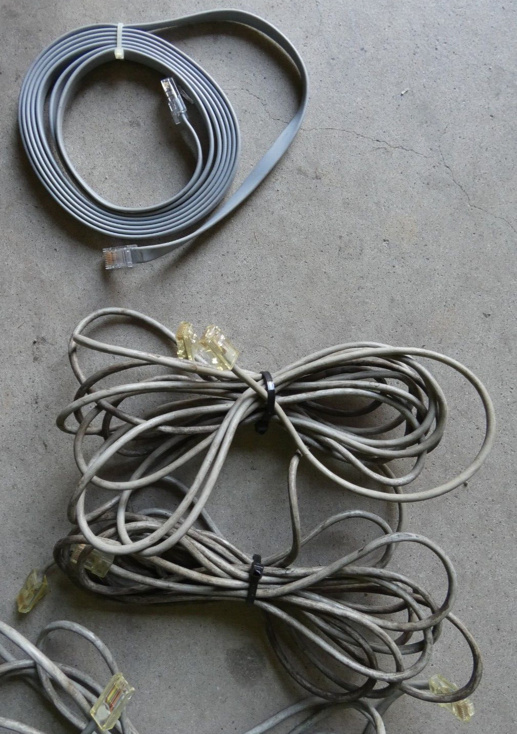 Lot of 7 Pieces – Used RJ45 Telephone Cables Varying in lengths of ~10′ – ~15′