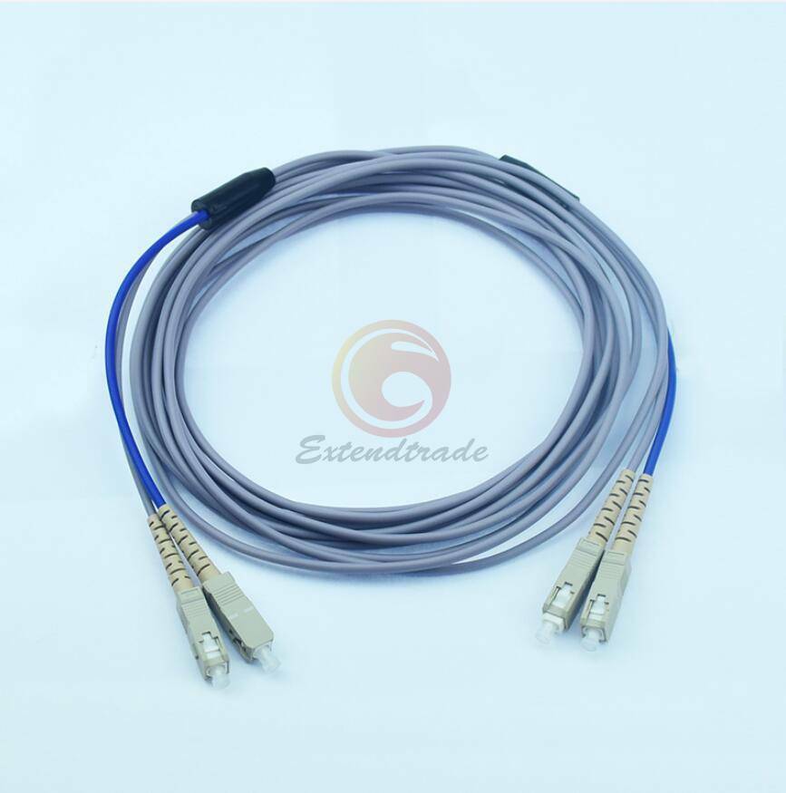 100M Armored MM Duplex Fiber Optic Cable Patch Cord 62.5/125 SC UPC to SC UPC