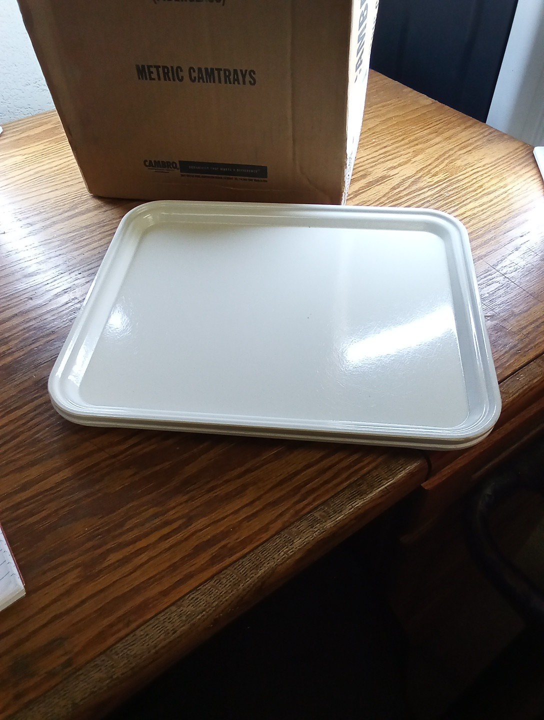 Lot Of 2 Cambro Fiberglass Camtrays 10.50×12.75 White