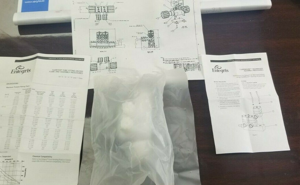 Entegris 710-166 Custom Block Manifold PFA 2 Position Valve