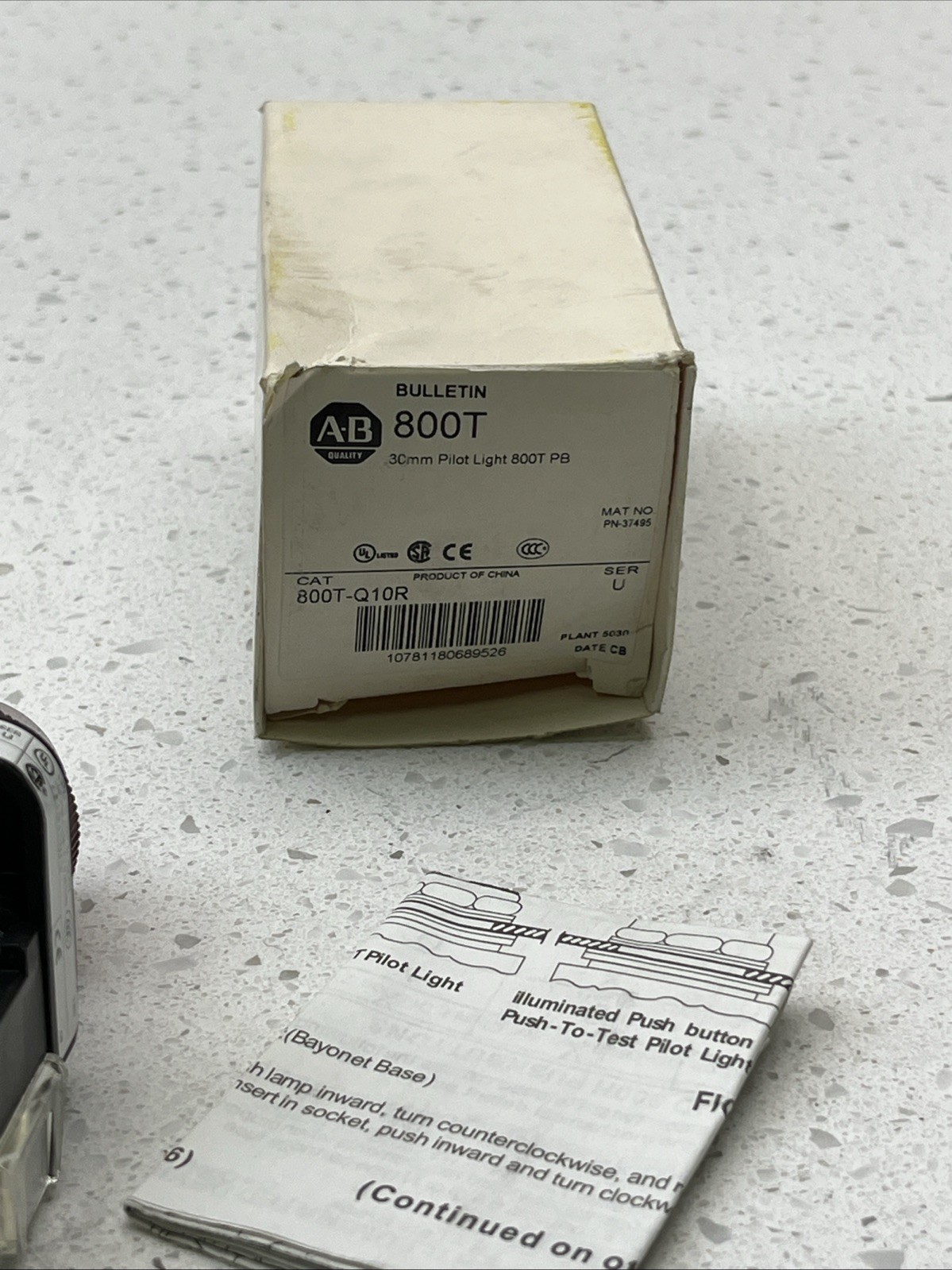 ALLEN BRADLEY 800T-Q10R PILOT LIGHT RED 120V FULL VOLTAGE SERIES T NIB
