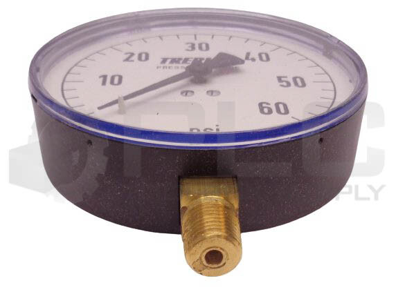 NEW TRERICE 800B PRESSURE GAUGE 4″, 0-60 PSI, 1/4″ NPT, D68012