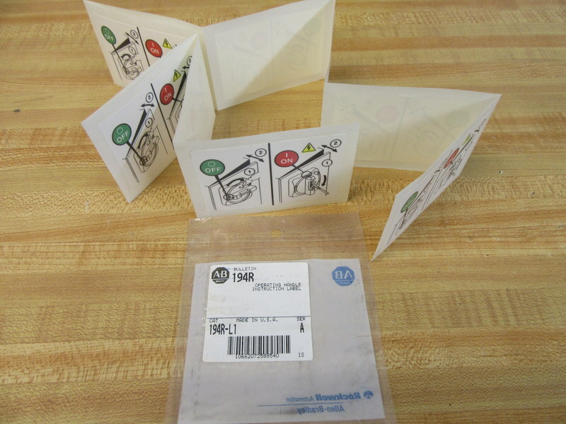 Allen Bradley 194R-L1 Instruction Label (Pack of 3)