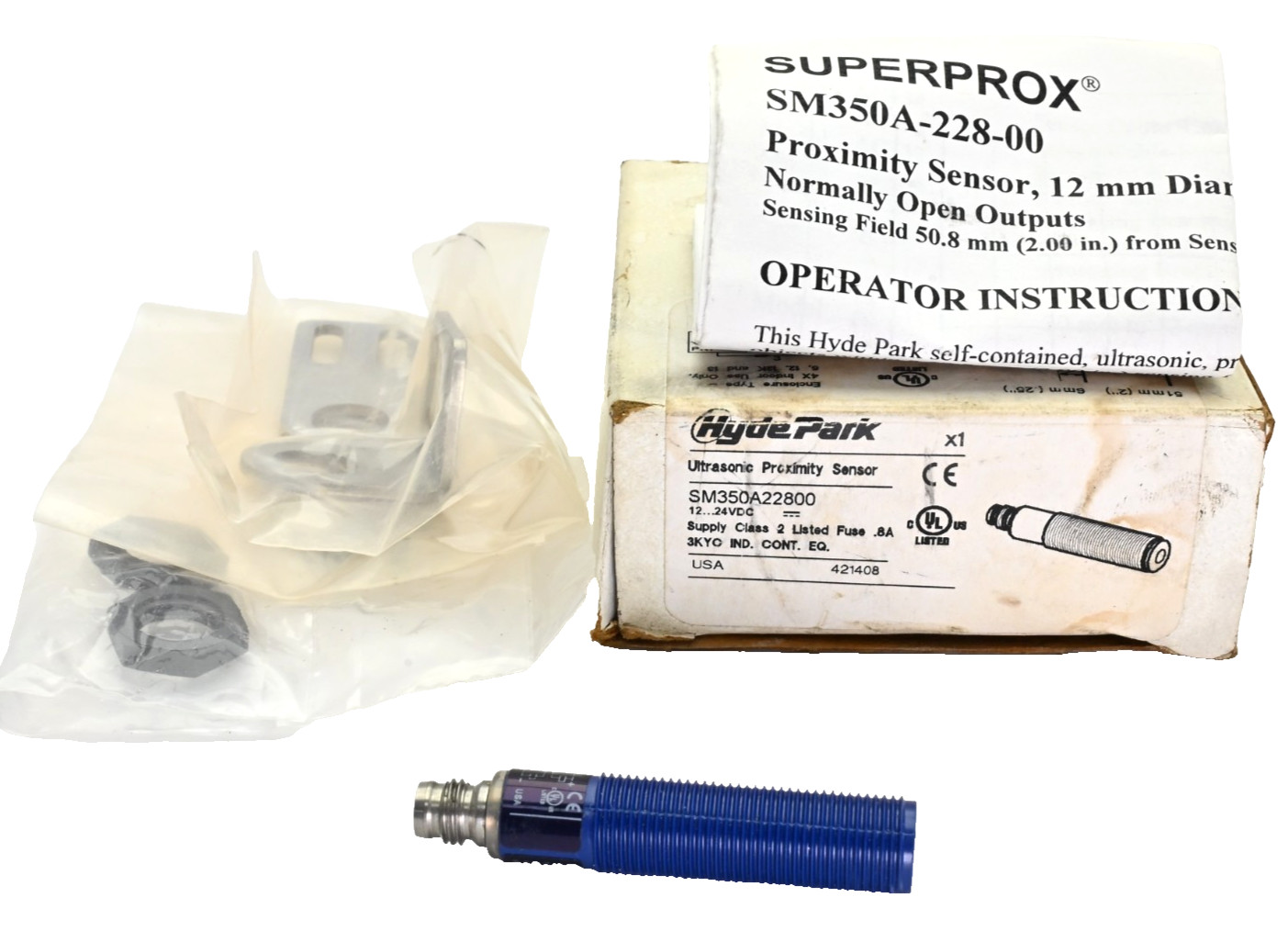TELEMECANIQUE SM350A22800 Hyde Park, Ultrasonic sensor, discrete, 12 mm barrel,