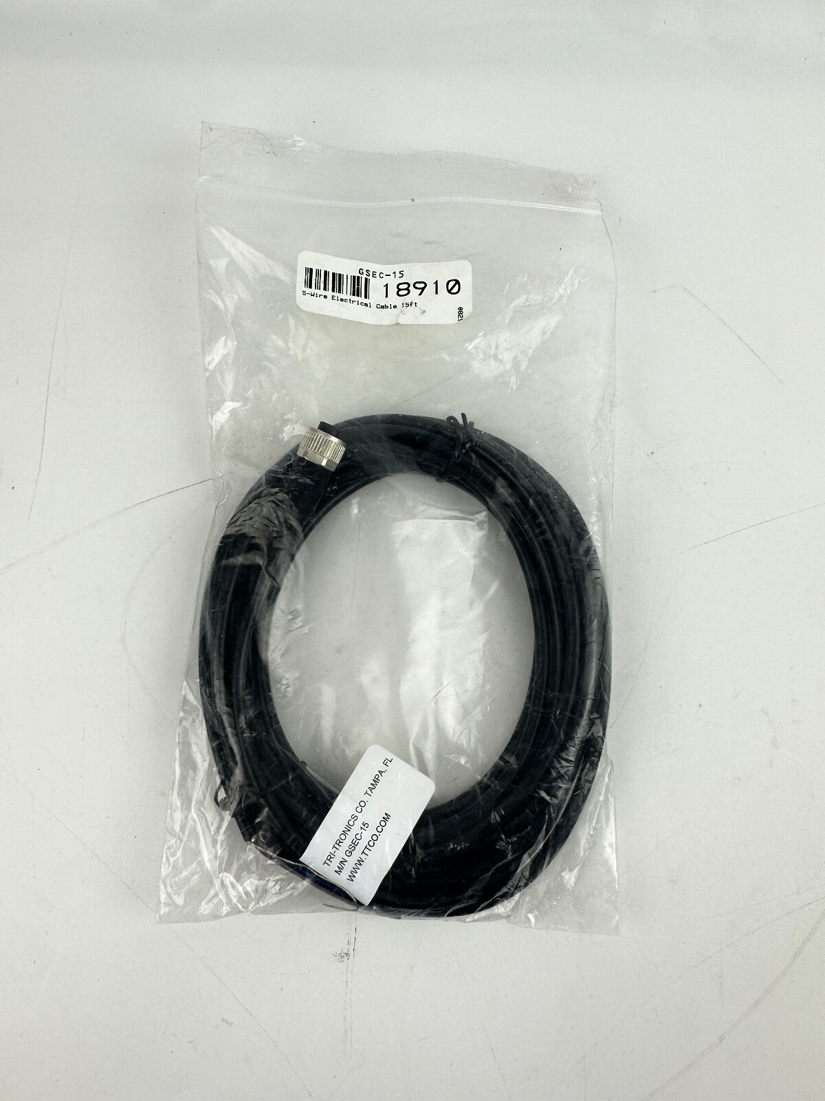 TRI-TRONICS 15FT M12 SHIELDED CABLE GSEC-15 *FREE SHIPPING*