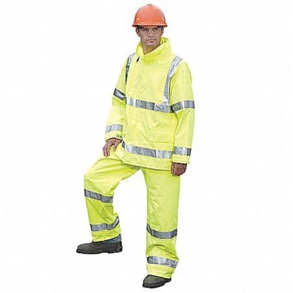 Tingley J23122 High Visibility Rain Jacket With Hood, Polyester, Class 3 R,