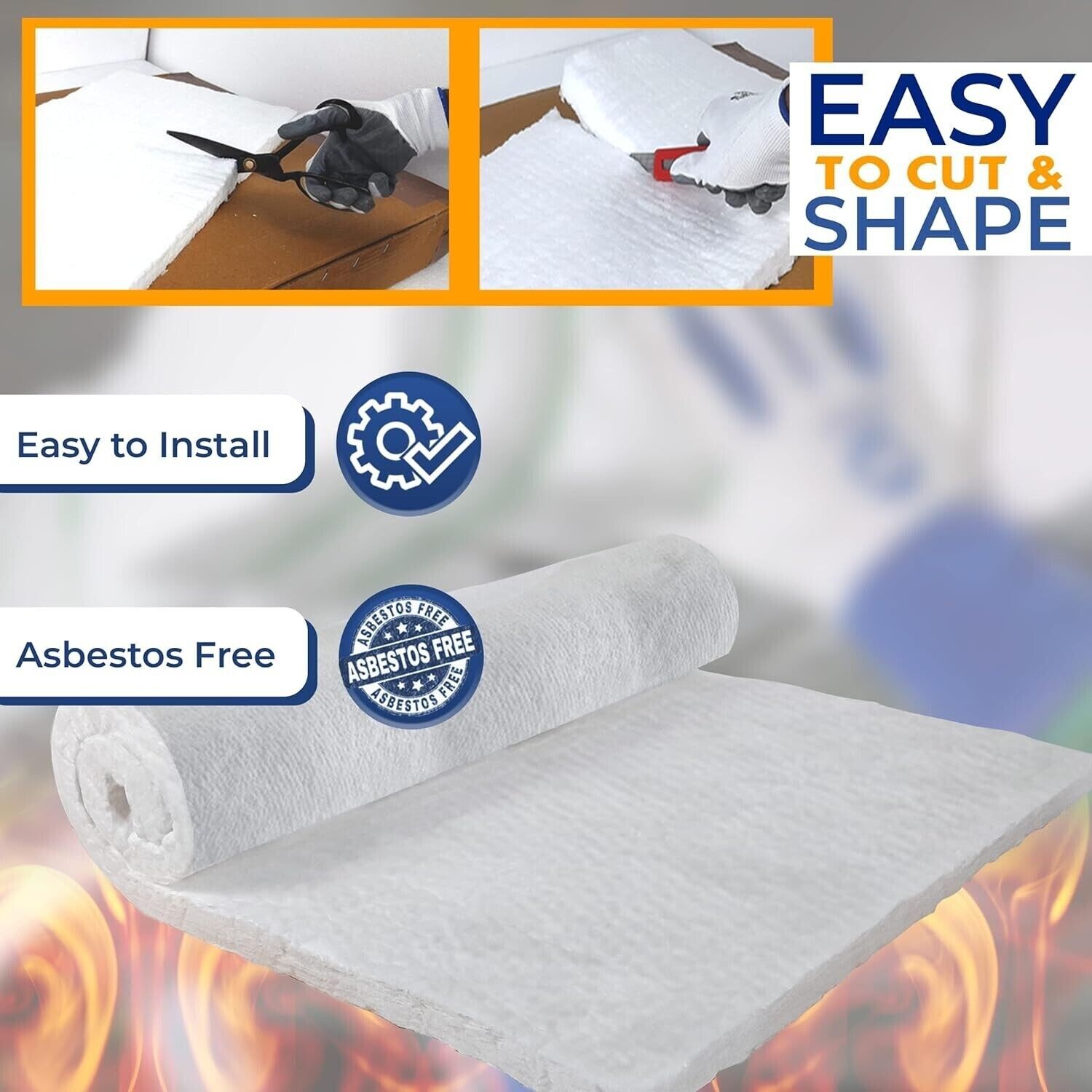 2″ Ceramic Fiber Insulation Blanket 2300F 8# High Temp Insulation 12″ x 24″