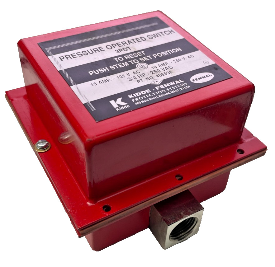 Kidde Fenwal 81-486536 Water Pressure Operated Fire Control Switch 125/250V