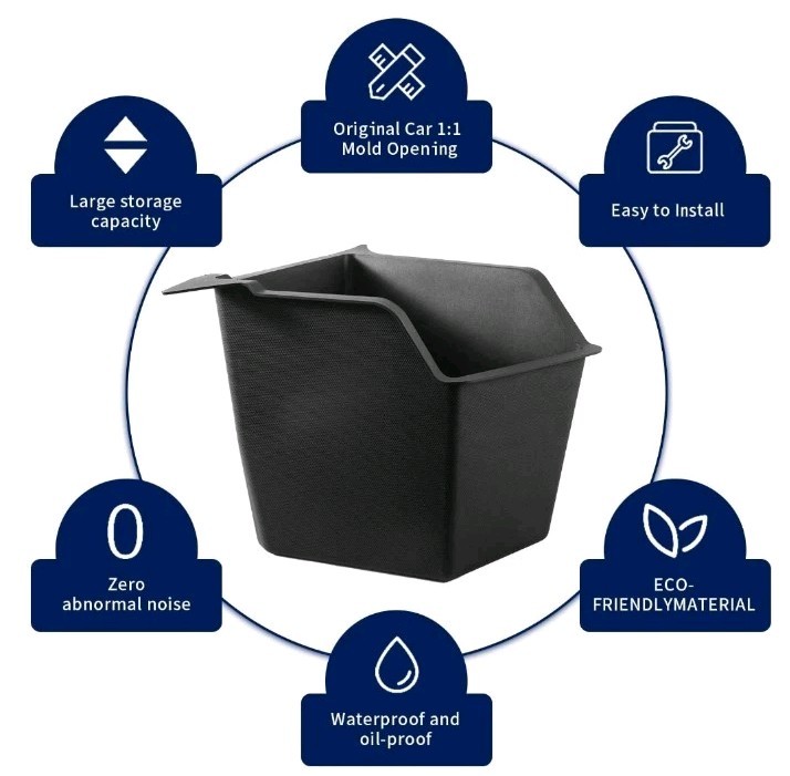 Tesla Model Y Juniper Rear Trunk Storage Bins 2025 2026 Organizer W/ Cover TPE