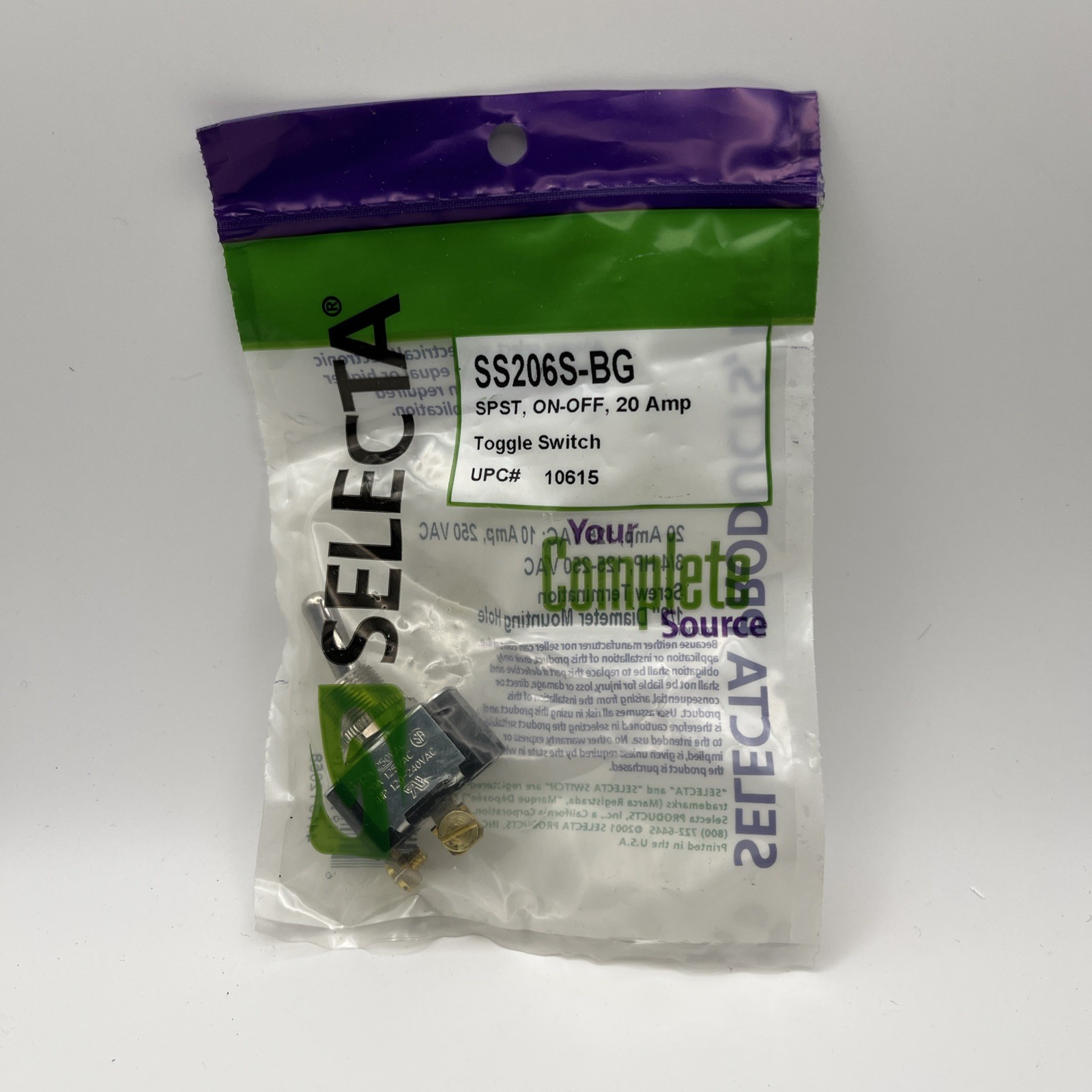 Selecta SS206S-BG, 20amp Toggle Switch