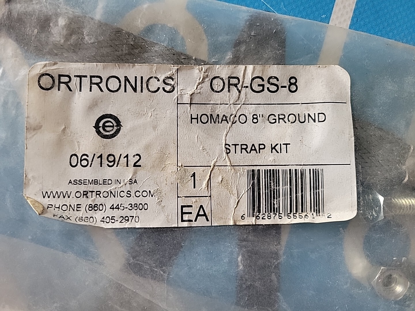 Lot of 3 New ORTRONICS OR-GS-8 HOMACO 8″ Ground Strap Kit *One is missing bolts