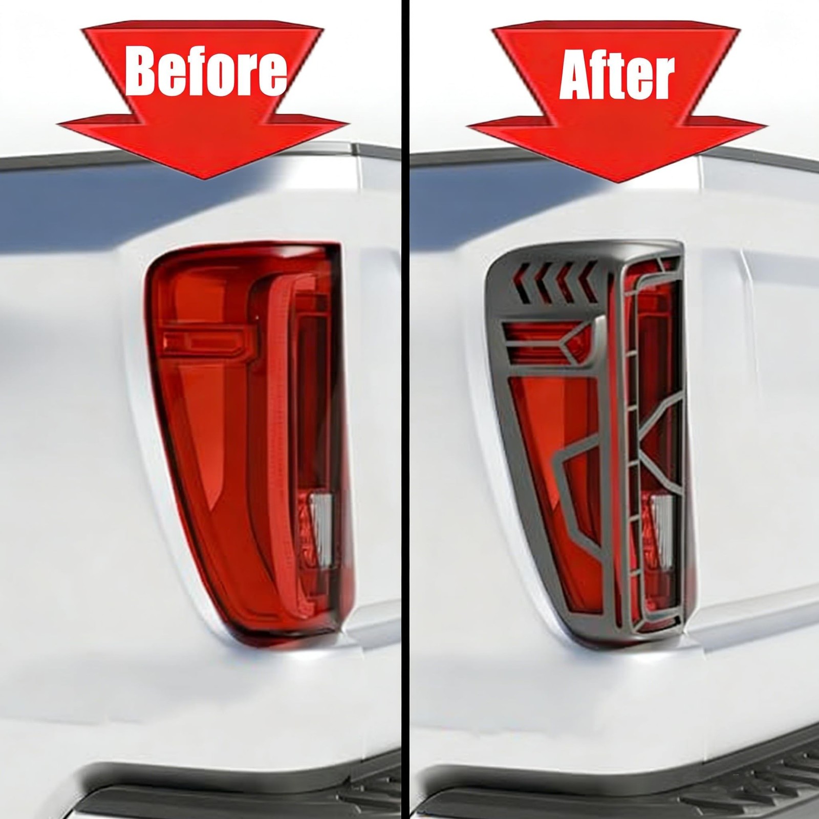 Narpes-Tail Light Rear Lamp Protective Guards Decoration Fit for GMC Sierra 1…