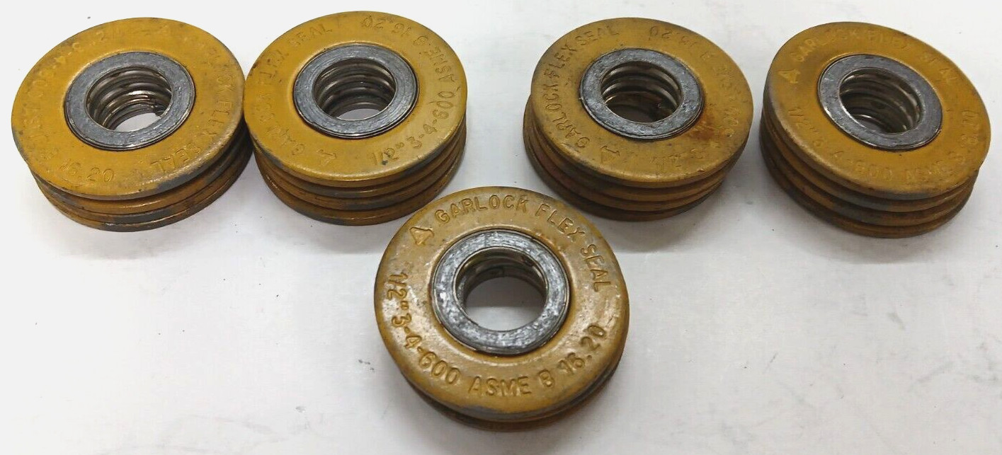 GARLOCK FLEX SEAL 1/2″ 3-4-600 ASME B16.20 LOT OF 19 CD 304 FG