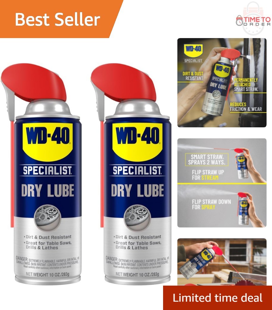 Dry Lube Spray Twin Pack 10 Oz PTFE Corrosion & Friction Protection