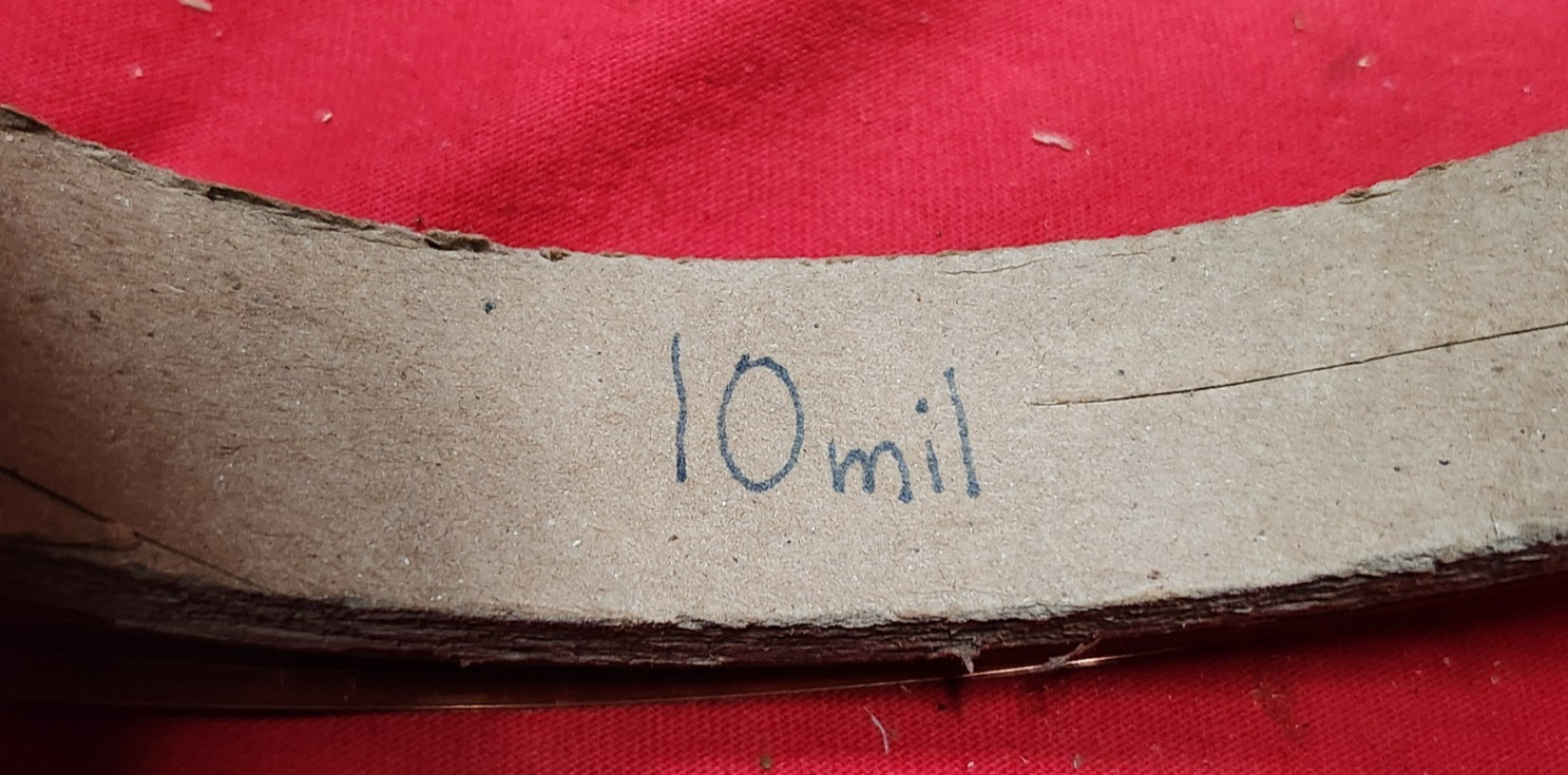 110 Copper Strip 1″ x 56′ .015″ thick from McMaster-Carr old stock 8w6