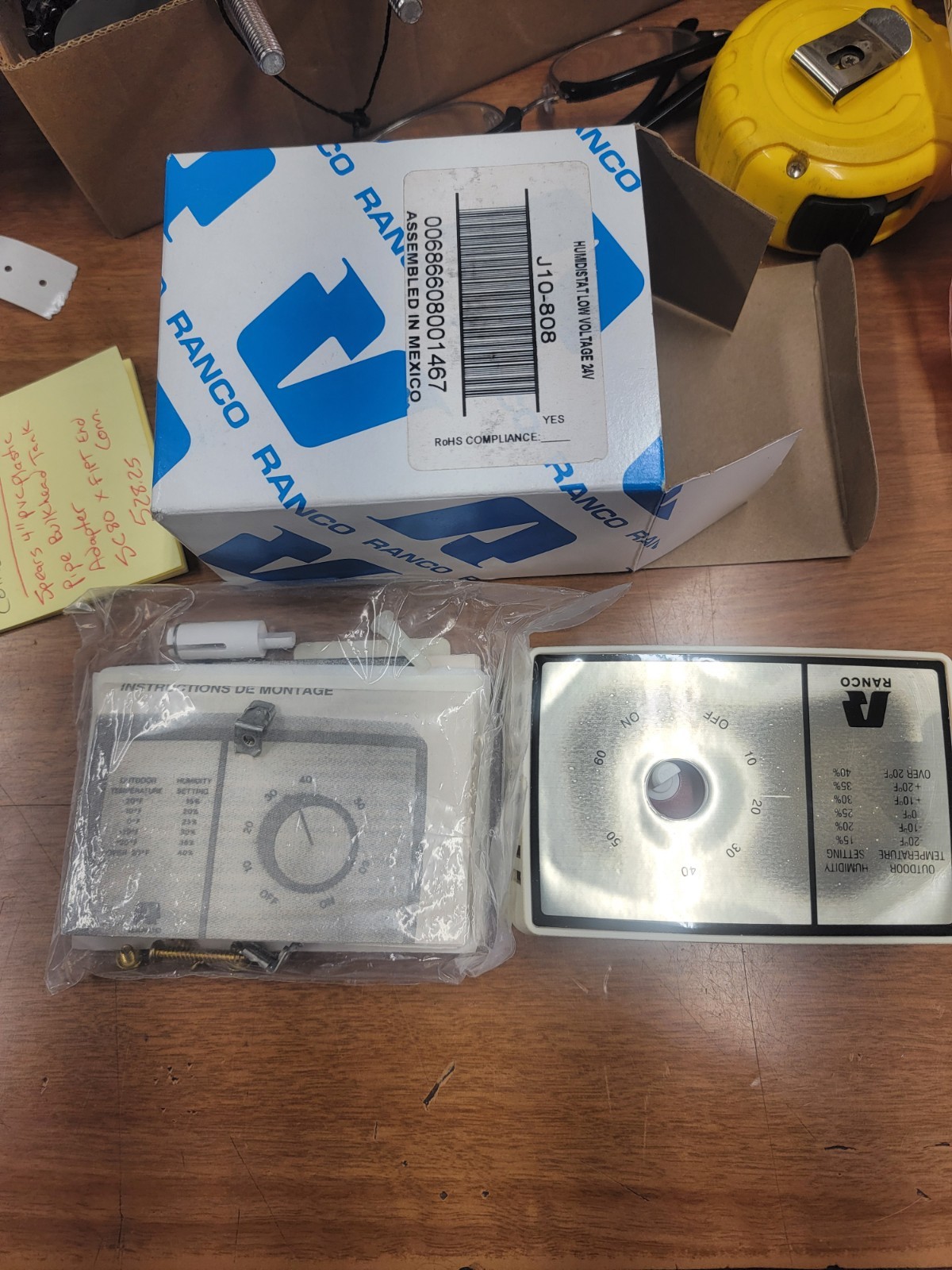 RANCO HUMIDISTAT J10-808 / J10808 New In Box.