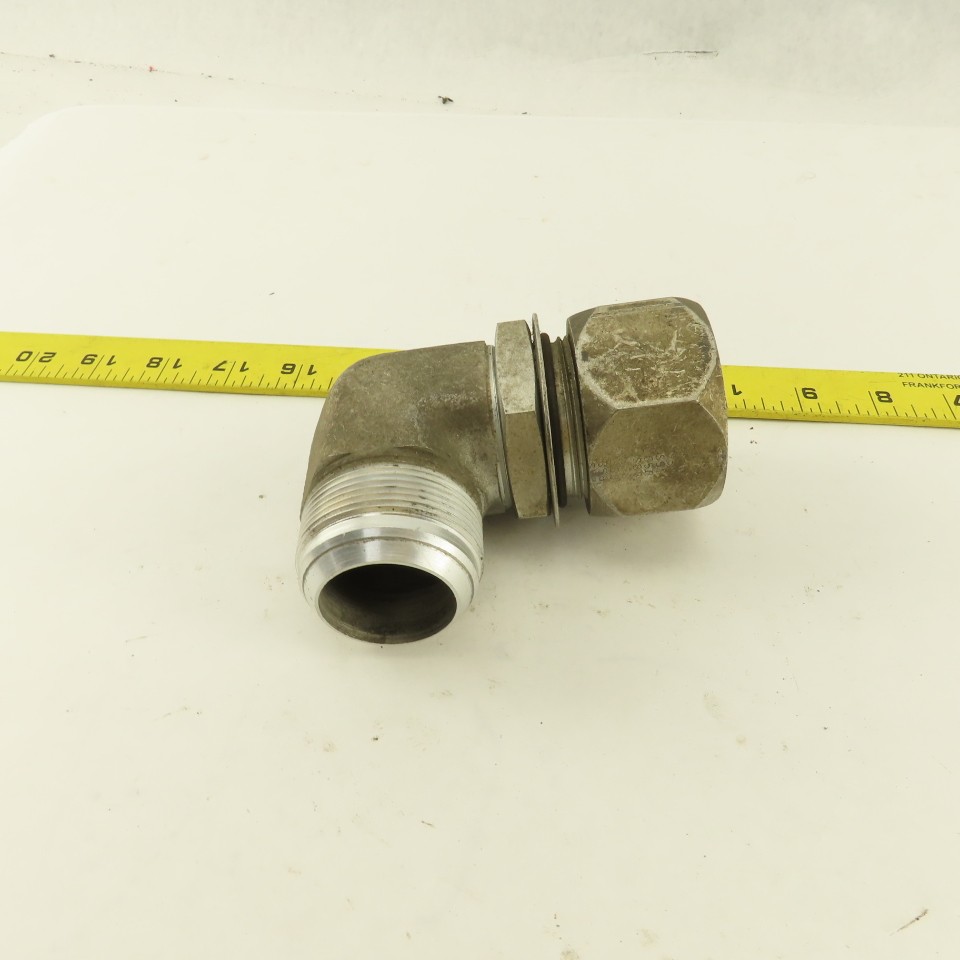 1-1/2 OD Tube 1-7/8-12 JIC Flare X 1-7/8-12 ORB Male 90° Elbow