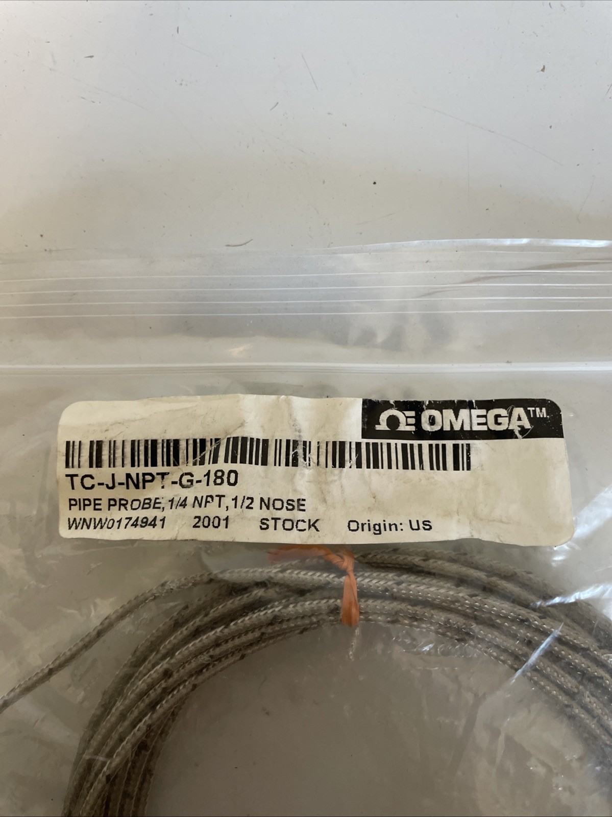 Omega TC-J-NPT-G-72 Thermocouple TCJNPTG72. NEW IN PACKAGE! FREE SHIPPING! C10