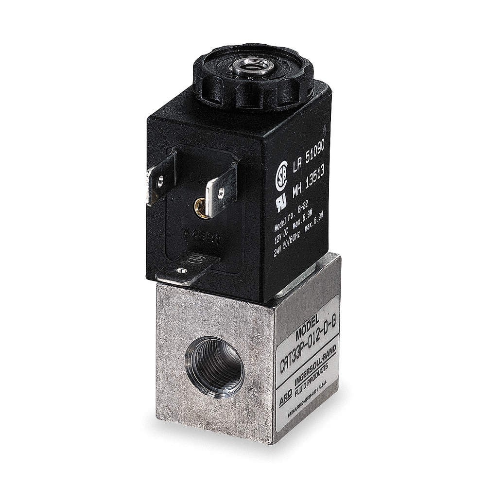 ARO CAT33P-012-D Solenoid Air Con Valve,Three-Way,150 psi 2G485