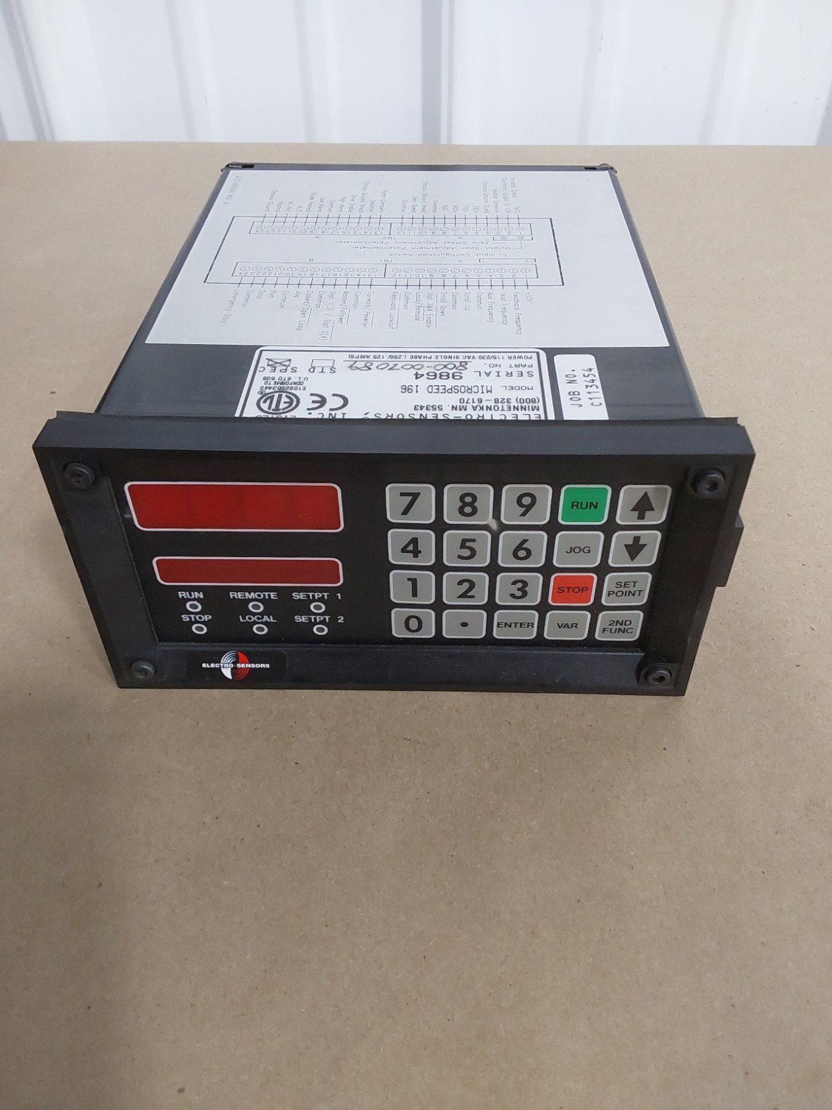 NOS ELECTRO-SENSORS Microspeed Model# 196 Speed Controller 1PH P/N 800-007089