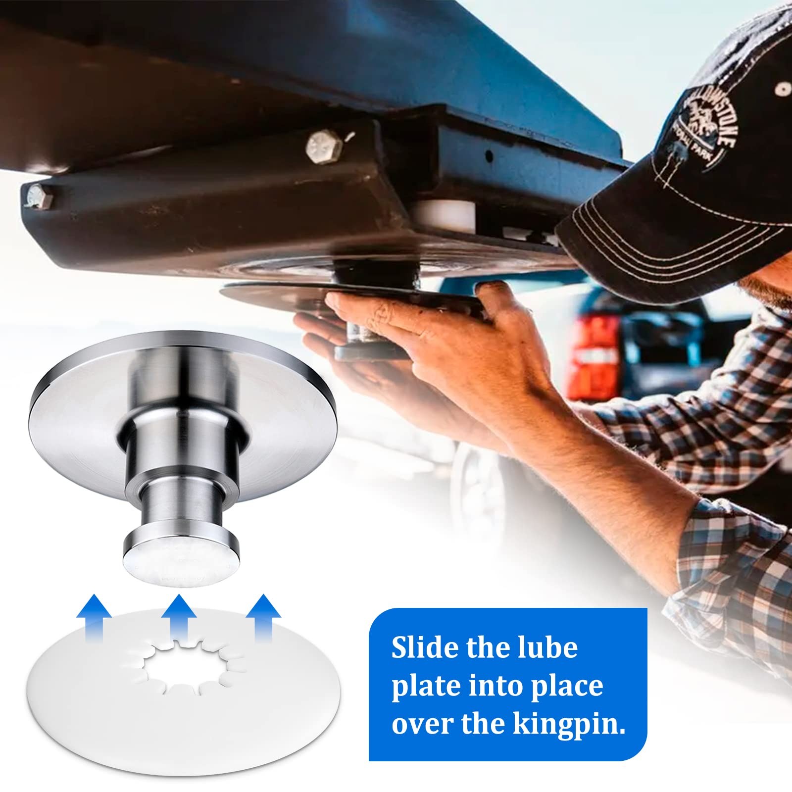 5th Wheel Lube Plate for Trailer RV Camper Truck – 10-Inch Diameter Fifth Whe…