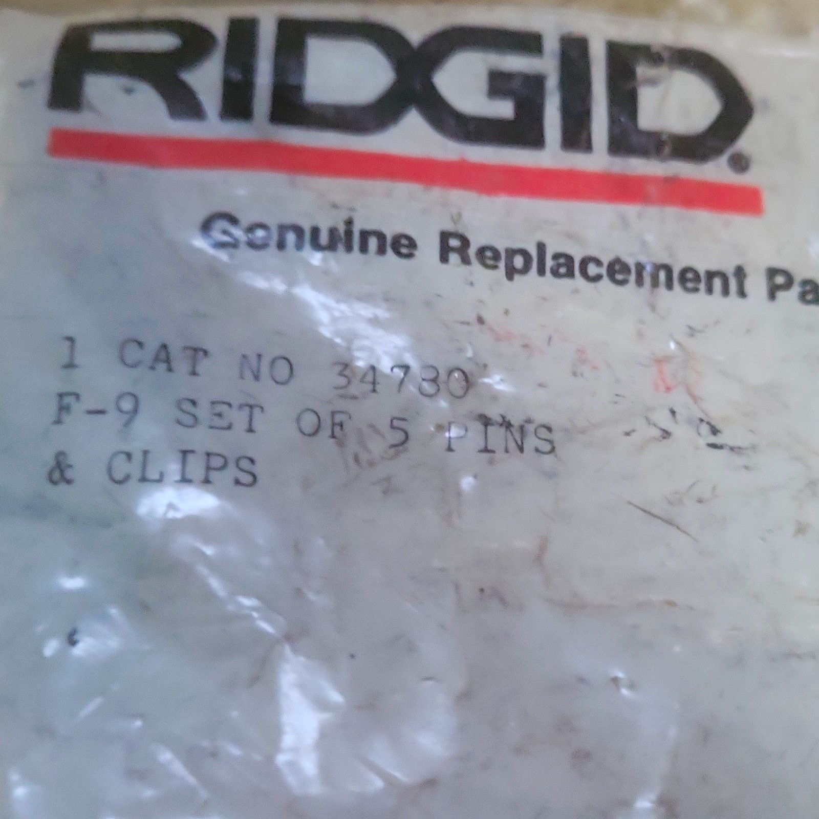 RIDGID 34780 F-9 Set of 5 Pins & Clips Genuine Replacement Parts Lot Of 2