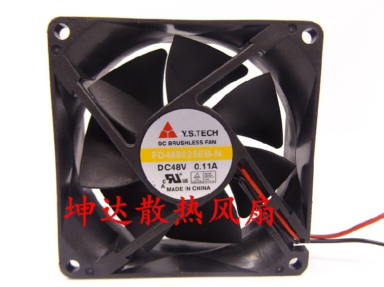 1 pcs Y.S.TECH Fan FD488025EB-N DC 48V 0.11A 80*80*25mm 2 Pin cooling fan