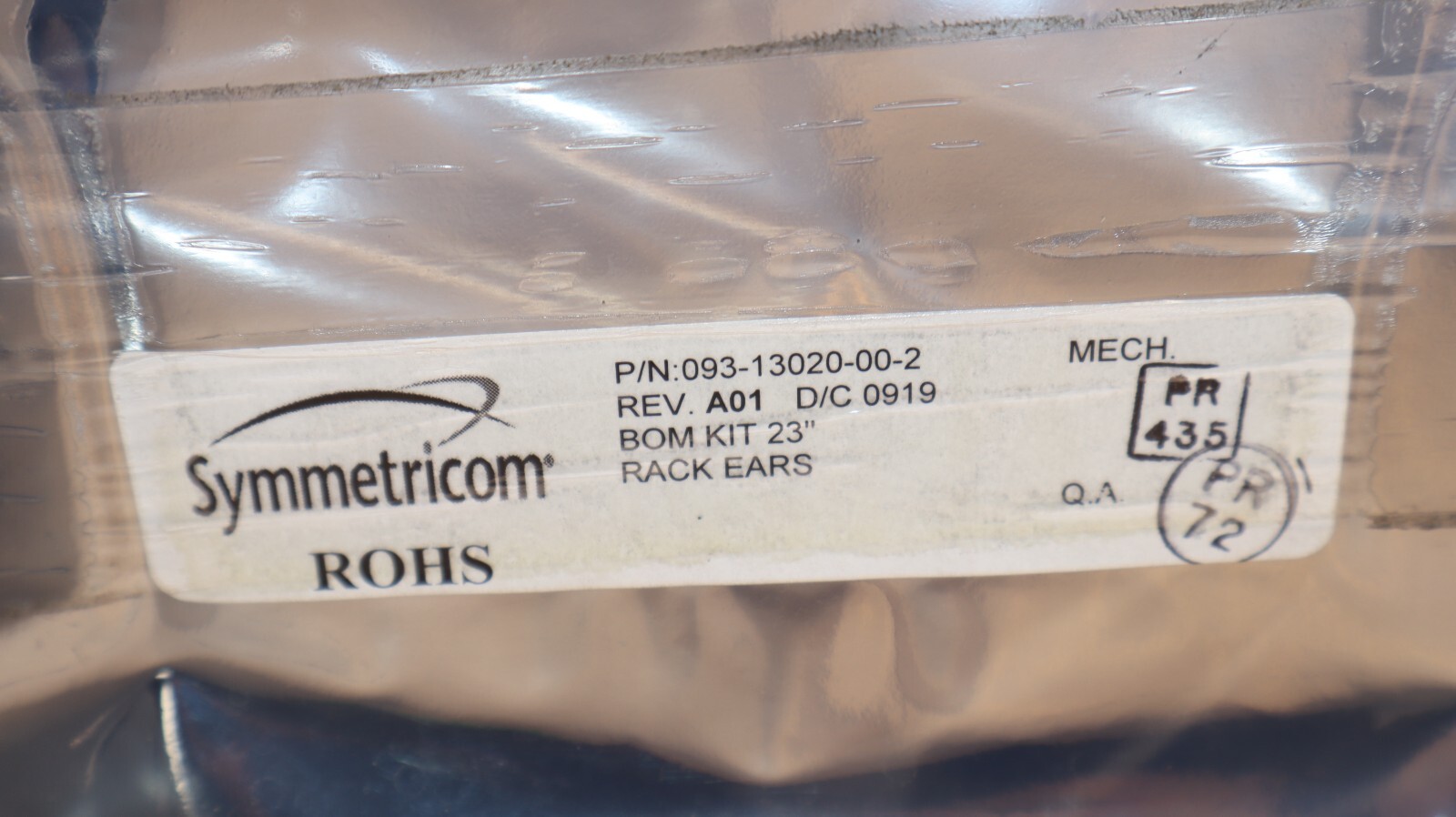 (NEW) SYMMETRICON 093-13020-002-2 Rev A BOM Kit 23″ Rack Ears
