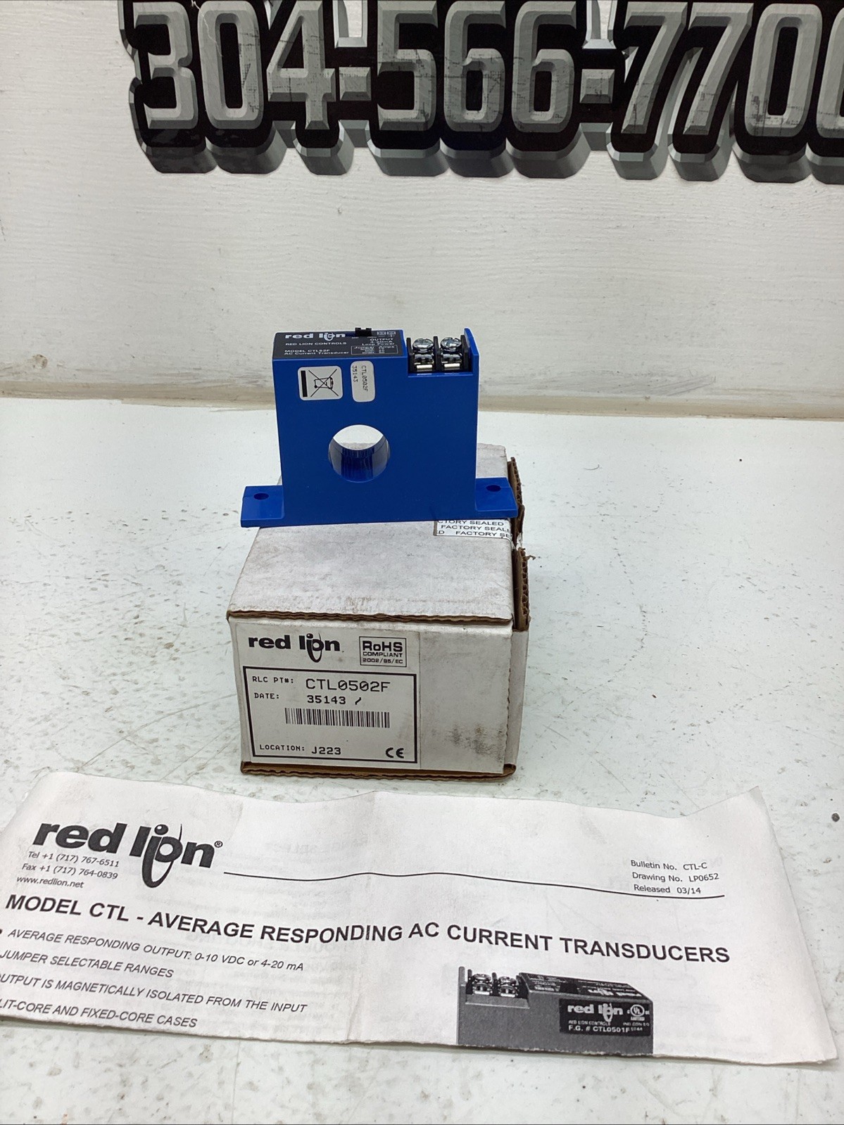 Red Lion Controls AC Current Transducer CTL0502F NIB