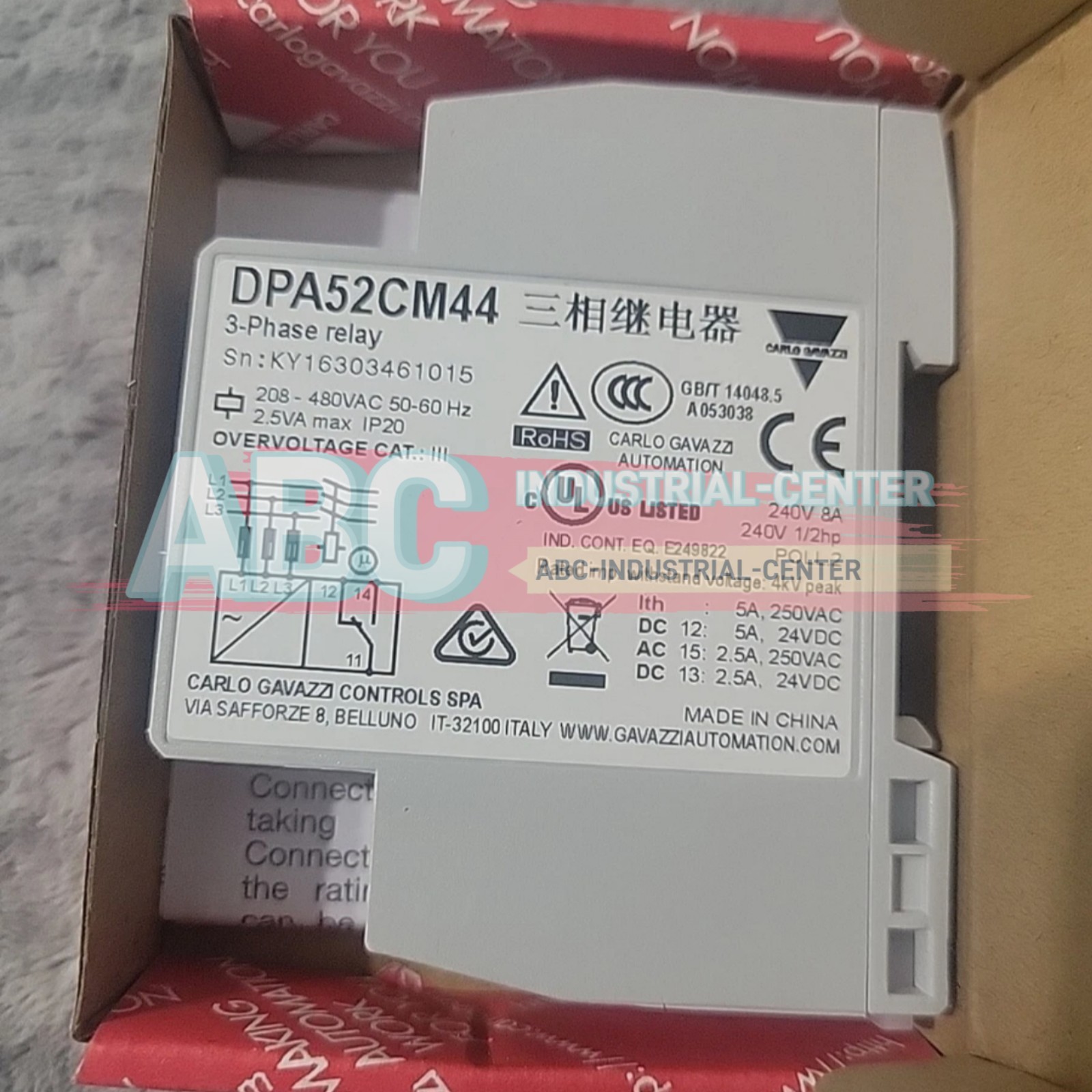 1PCS New Carlo Gavazzi DPA52CM44 Three-phase relay#