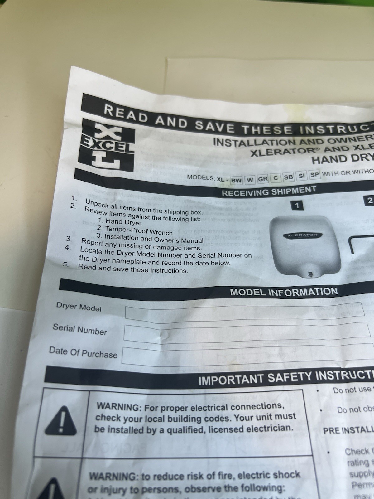 Excel Dryer Xl-Bw-Eco-110-120V Xlerator Eco Automatic Hand Dryer, New Open Box
