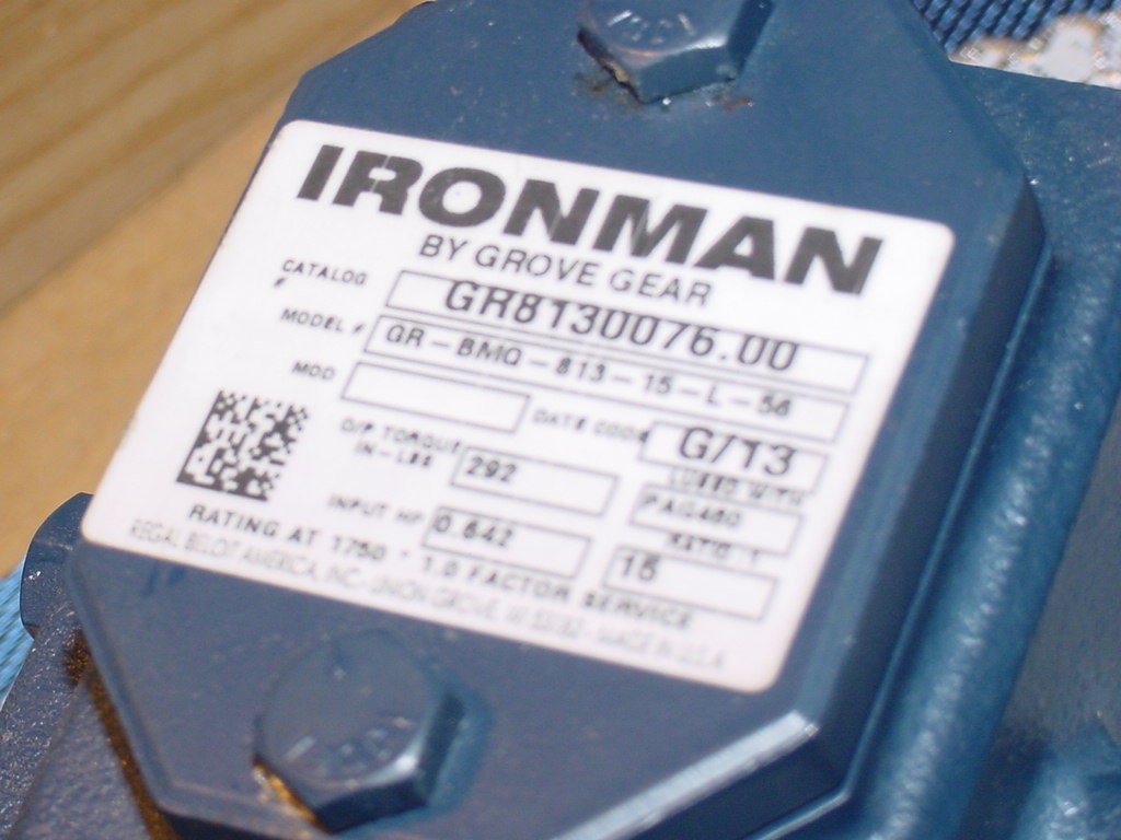 Ironman GR8130076.00, Single-Reduction Worm Gear Speed Reducer, GR-BMQ813-15-L-5