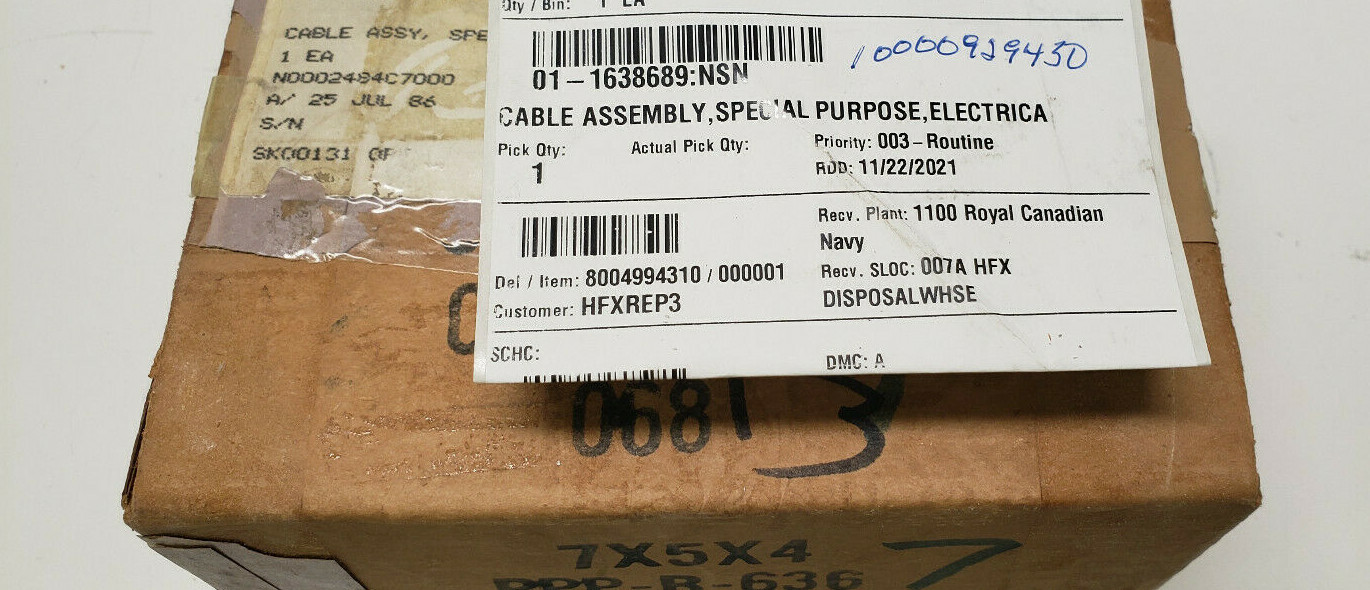 5995-01-163-8689 Electrical Special Purpose Cable Ass. 5995011638689 – 5187398