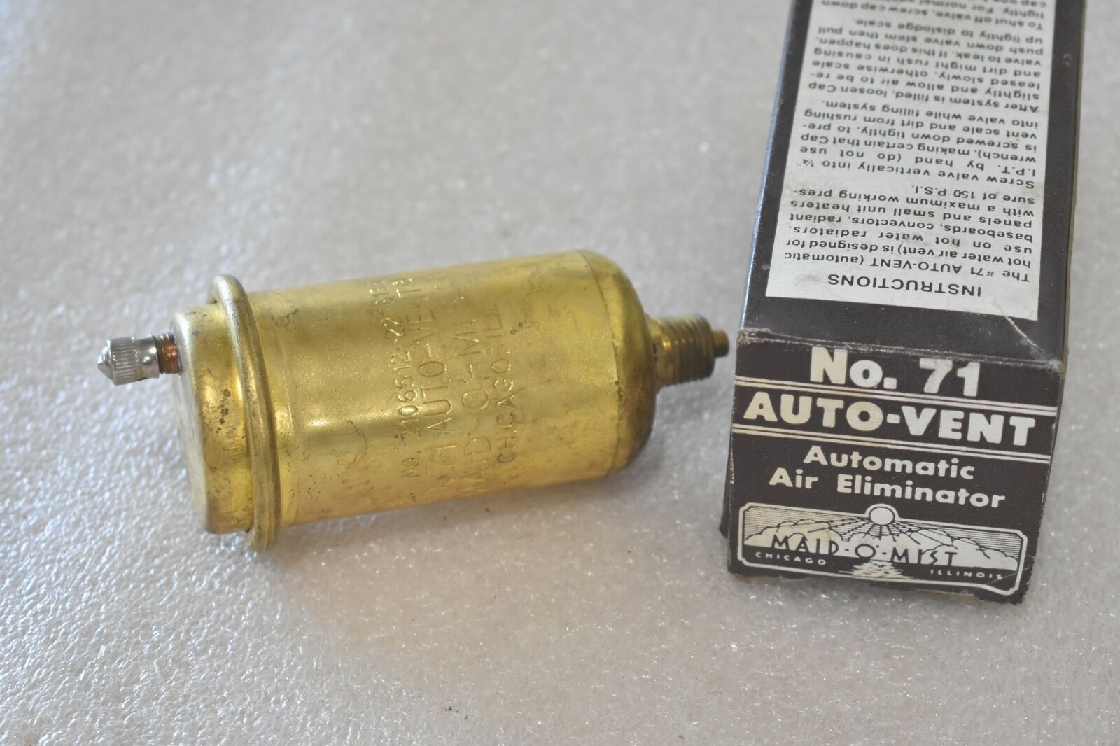 MAID-O-MIST NO. 71 AUTO-VENT, AUTOMATIC AIR ELIMINATOR