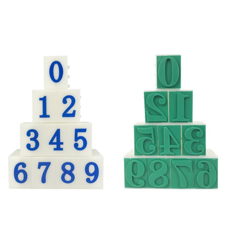 Detachable Number Stamps Numeral 0-9 Number Stamp Combination Set Large, 1 Set