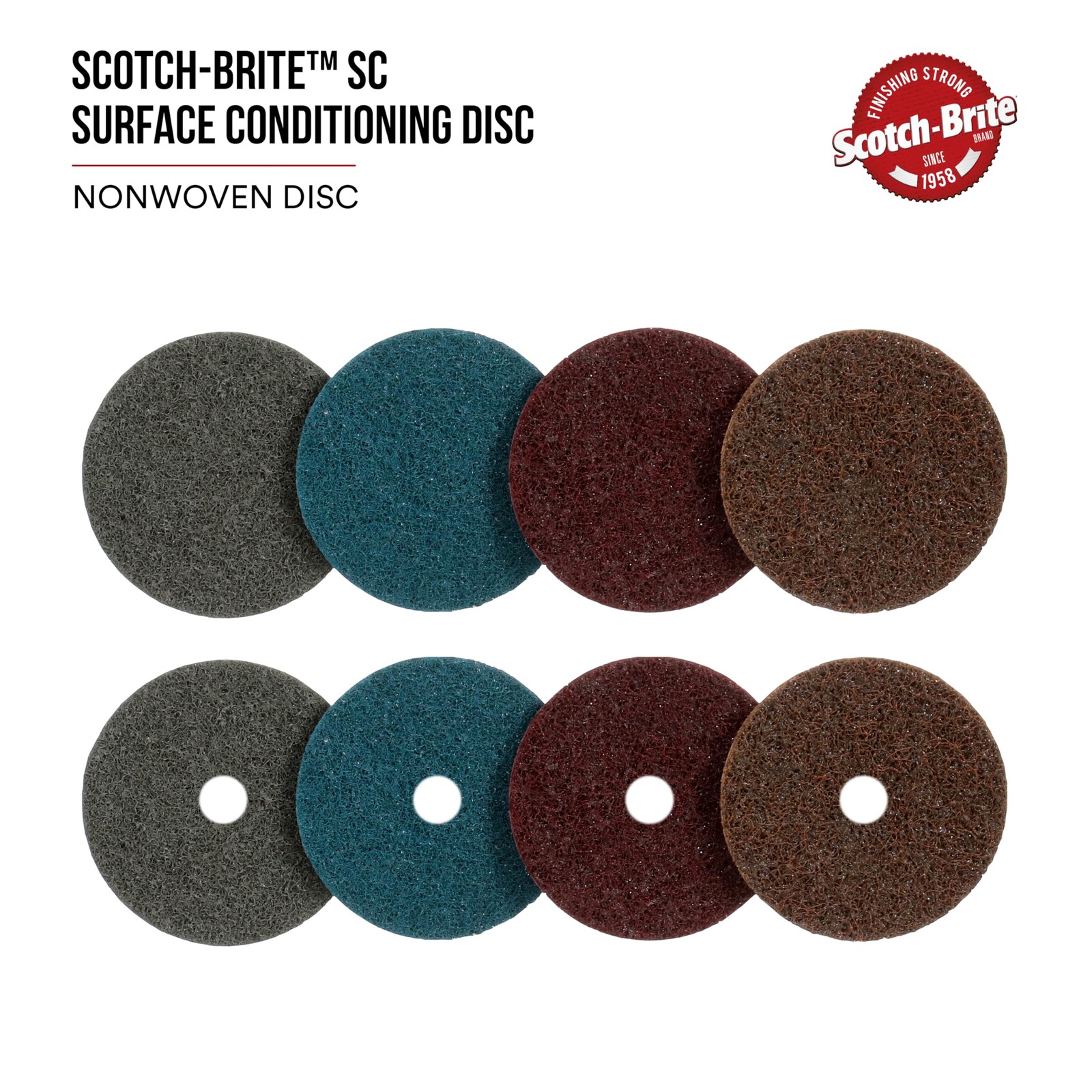 3M Scotch-Brite 5 in Surface Conditioning Disc NH A CRS,Hook & Loop,50/case