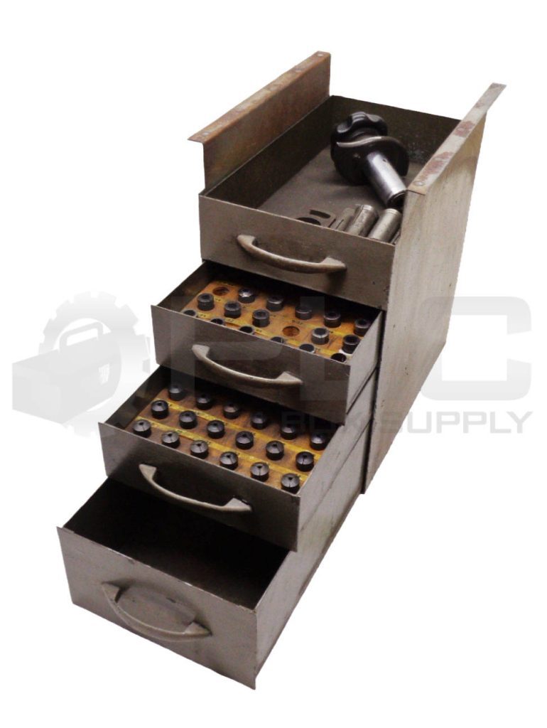 109 PIECE COLLET SET W/ HANDLE TOOL & HANG MOUNT CABINET 13″X8-1/2″X13″ *READ*