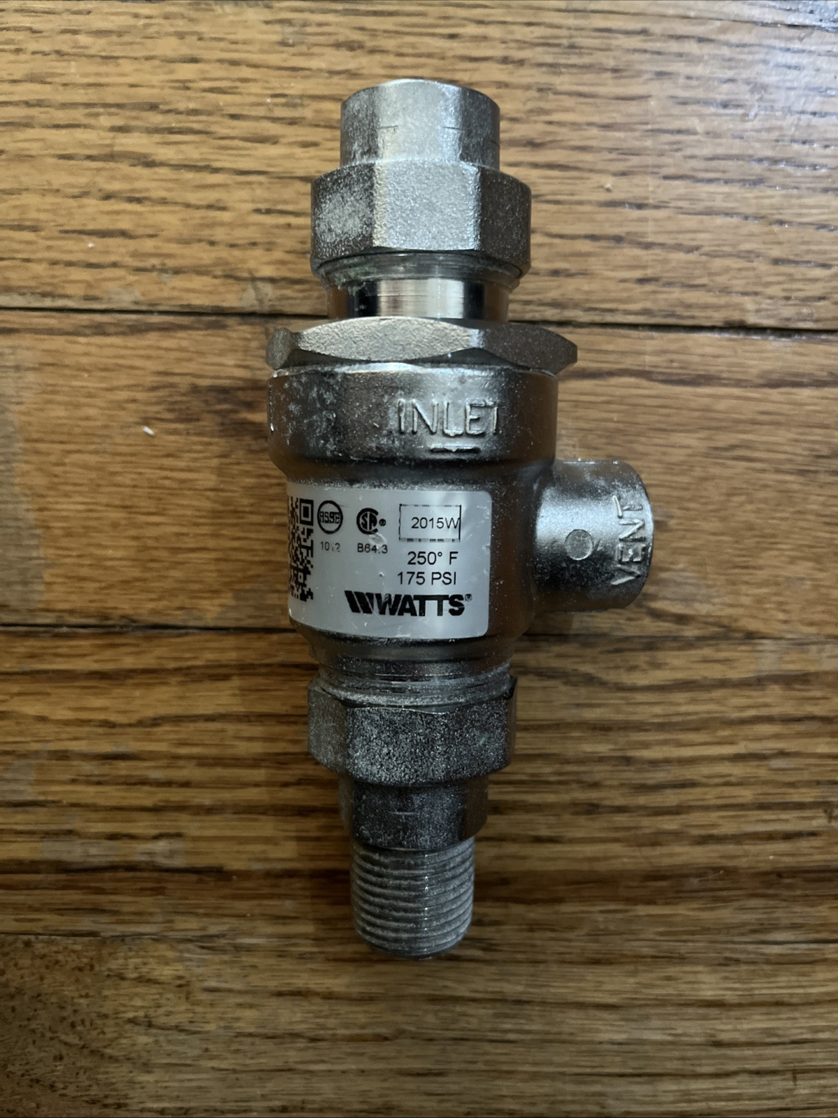 Watts 1/2 9D-M3-SC 0061970 Dual Backflow w/ Atmospheric vent Satin Chrome finish