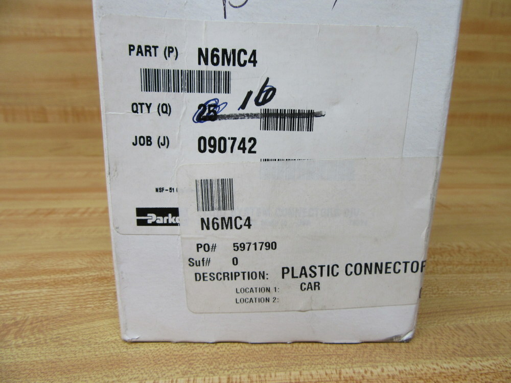 Parker N6MC4 Male Connector (Pack of 16)