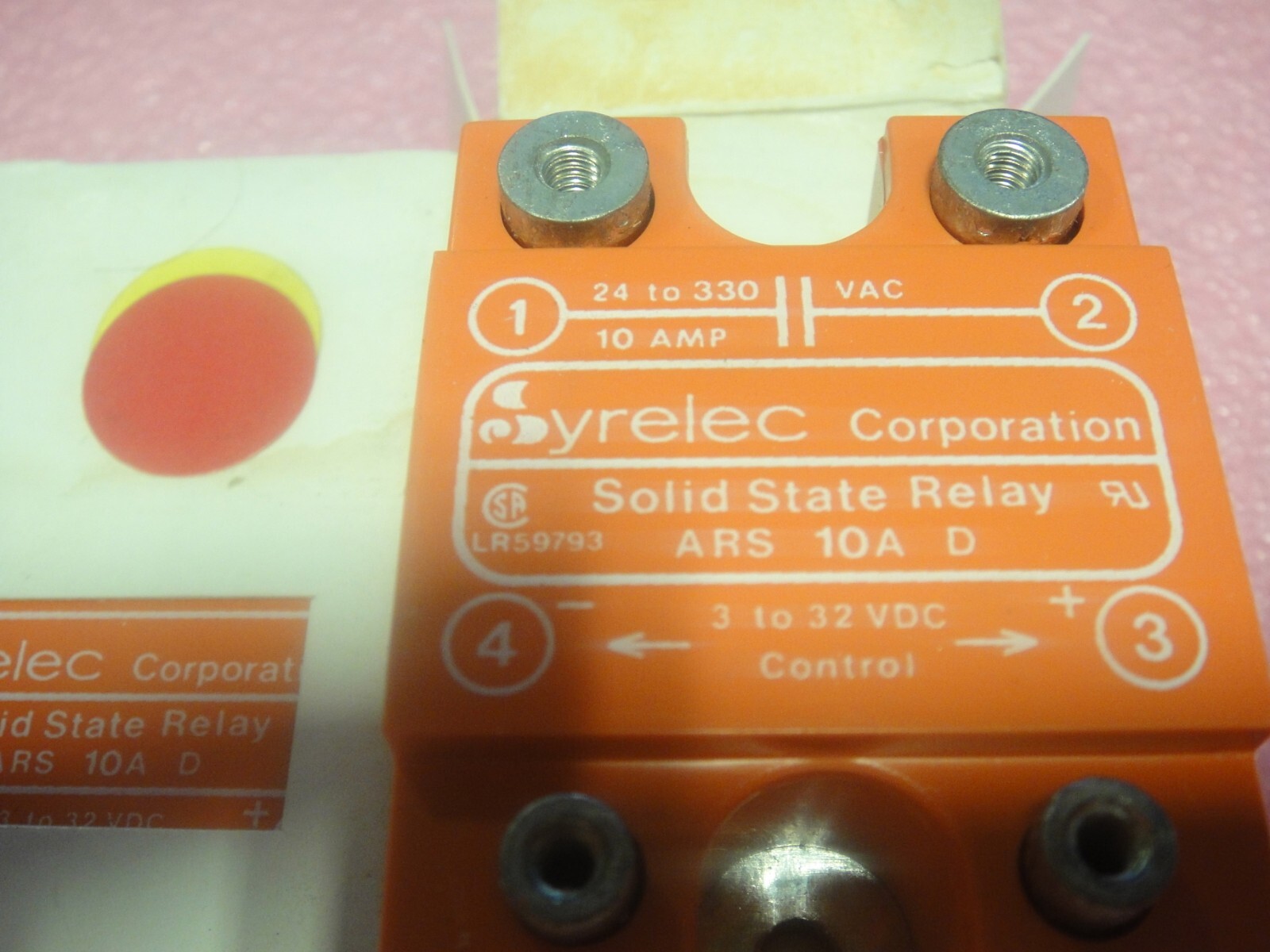 (Lot of 2) SYRELEC ARS 10A D SOLID STATE RELAY LR59793 3 to 32 VDC open box new