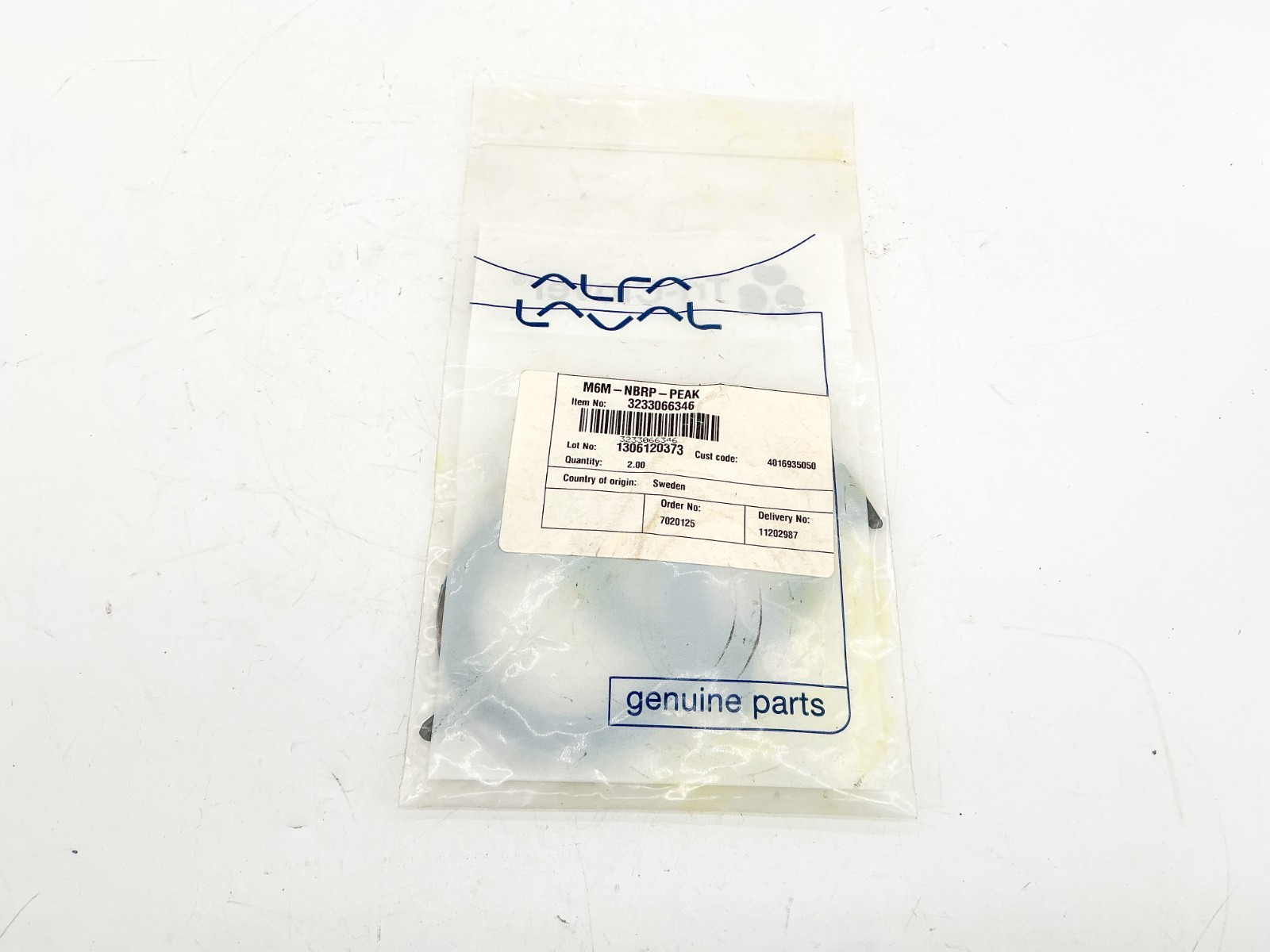 New Lot of 2 Alfa Laval 3233066346 Peak Ring Gasket M6M-NBRP-Peak