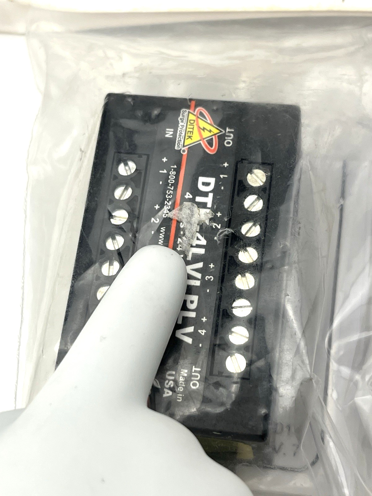 New Ditek DTK-4LVLPLV Surge Protector 4 Pair 30V 12-30 AWG Terminal Strip