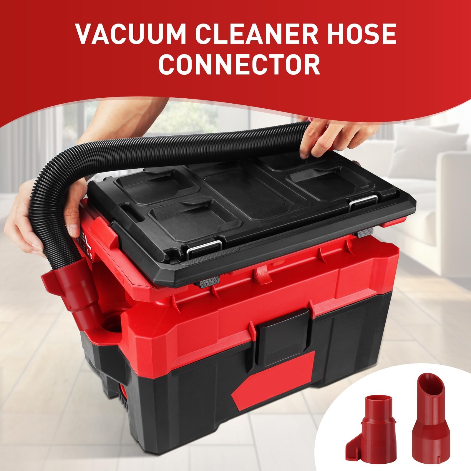 2 Pcs Vacuum Hose Adapter Fit for M-18 0970-20 14-37-0105, 14-37-0016, Red