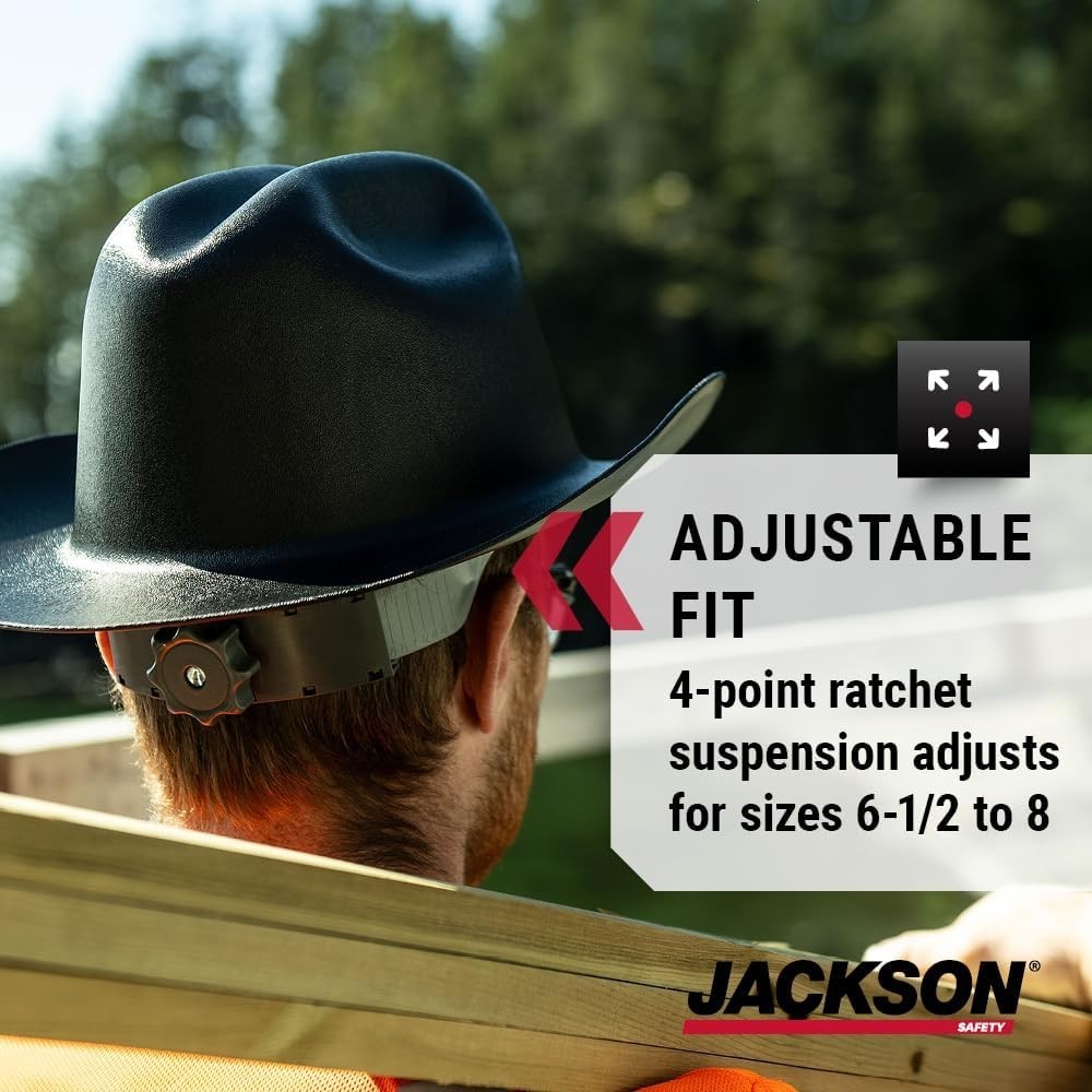 Cowboy Hard Hat – Non-Vented, Full Brim, 4-Point Ratchet Suspension Safety Helme