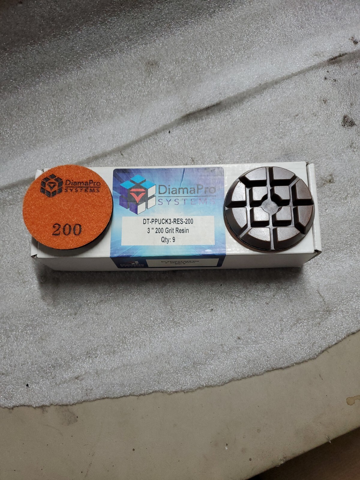 DiamaPro 3″ 200 Grit Resin Pucks 9 In A Box