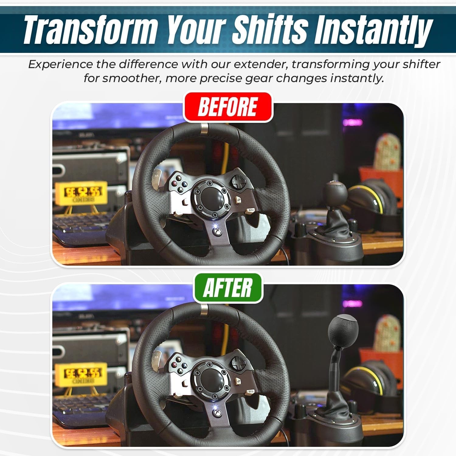 Gear Shifter Knob Adapter Mod for Logitech G29 G920 G923 G27 G25, Stick Lever…