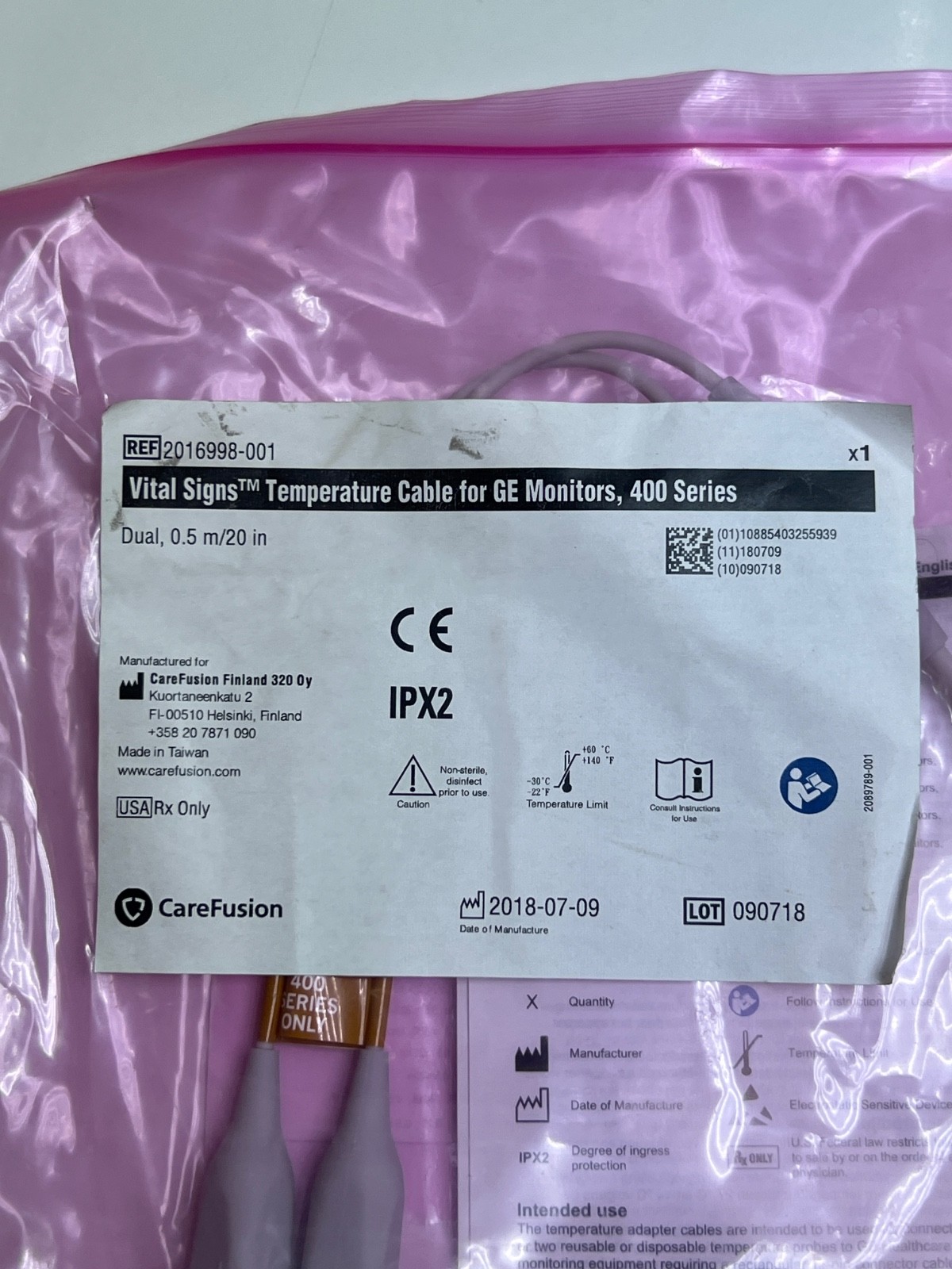Carefusion 2016997-001 Dual 0.5m/20in