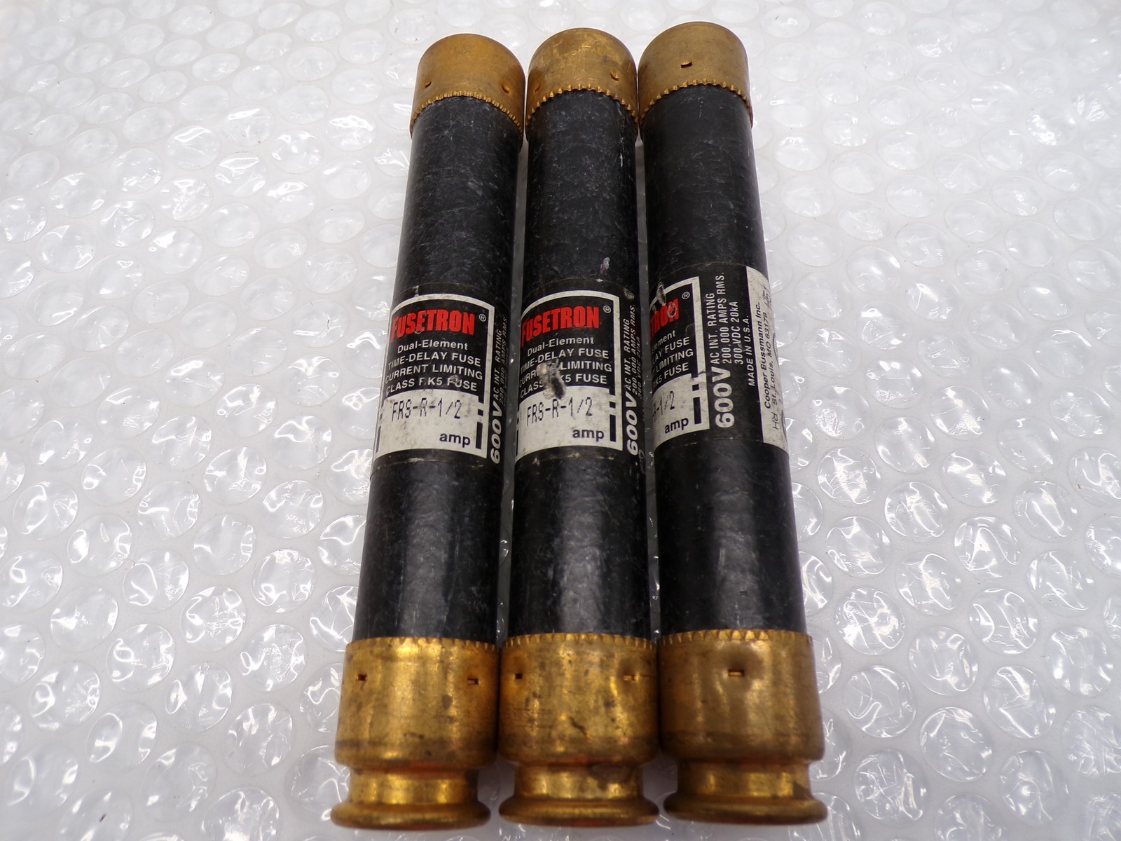 FUSETRON FRS-R-1/2 FUSE BLACK LOT OF 3 NSNP