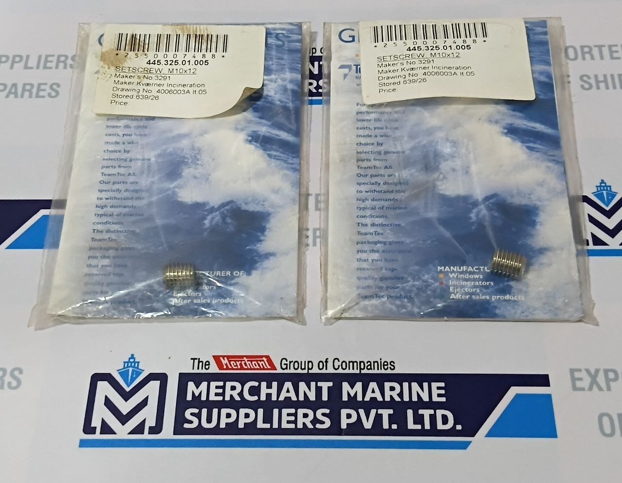 TeamTec 3291 Set Screw M10x12 445.325.01.005 (Lot of 2 pcs)