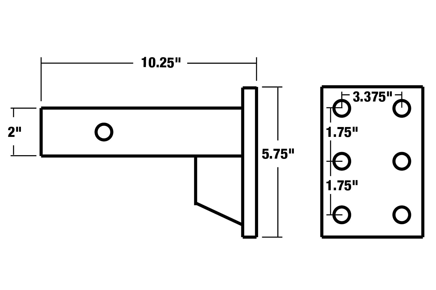 Buyers Products 2 Inch Pintle Hitch Mount Durable Corrosion Resistant 15000 lbs